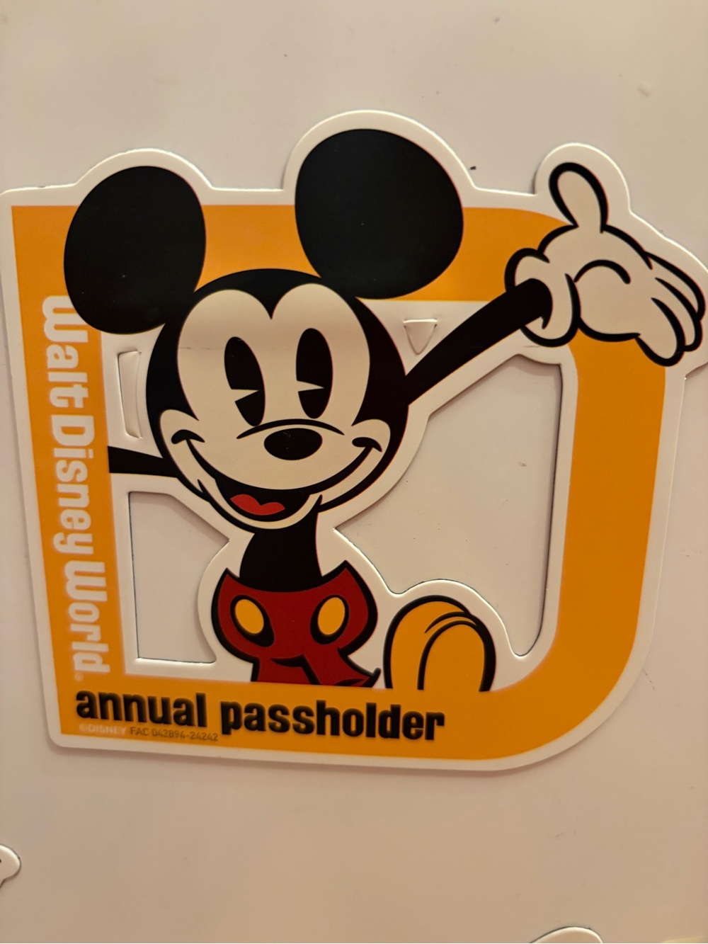 Disneyworld passholder Mickey Mouse magnet